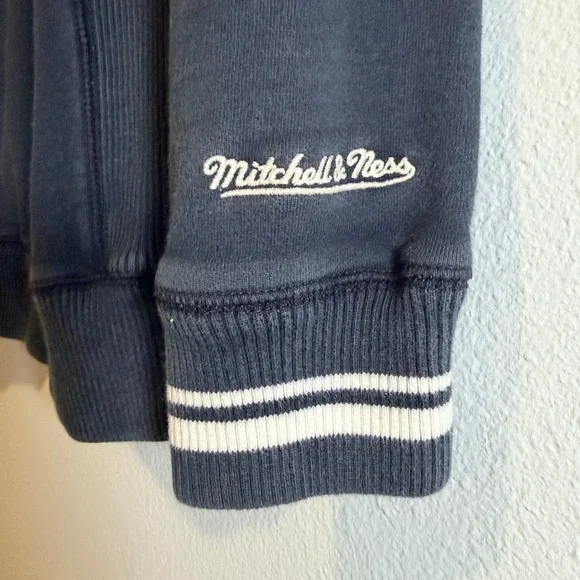 Mitchell & Ness Navy Pittsburgh Steelers Hoodie Zip Up Vintage Style - Picture 4 of 5